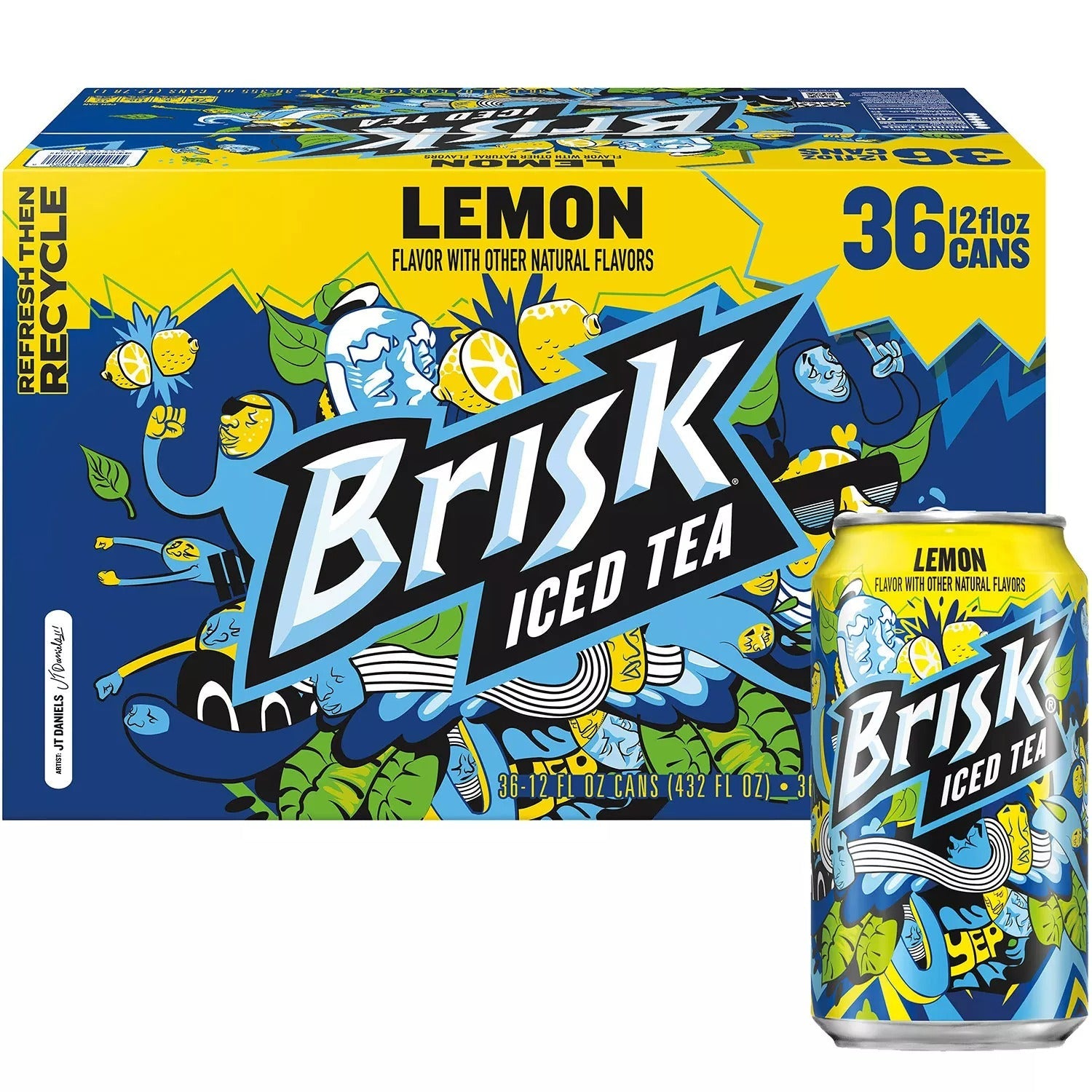 Lipton Brisk Lemon Iced Tea Cans - 12oz/36pk
