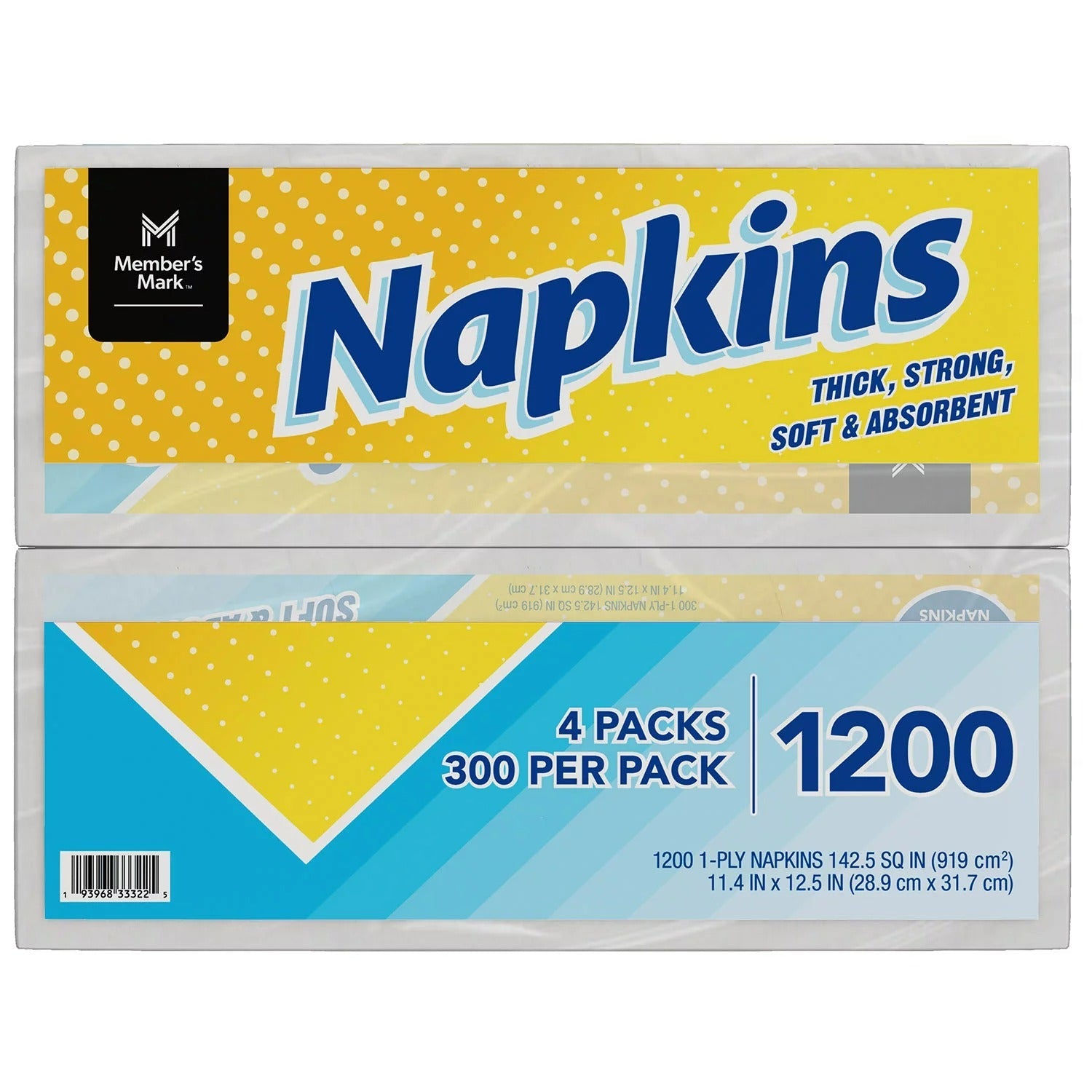 Members Mark Everyday 1-Ply White Napkins - (4x300)ct/1pk