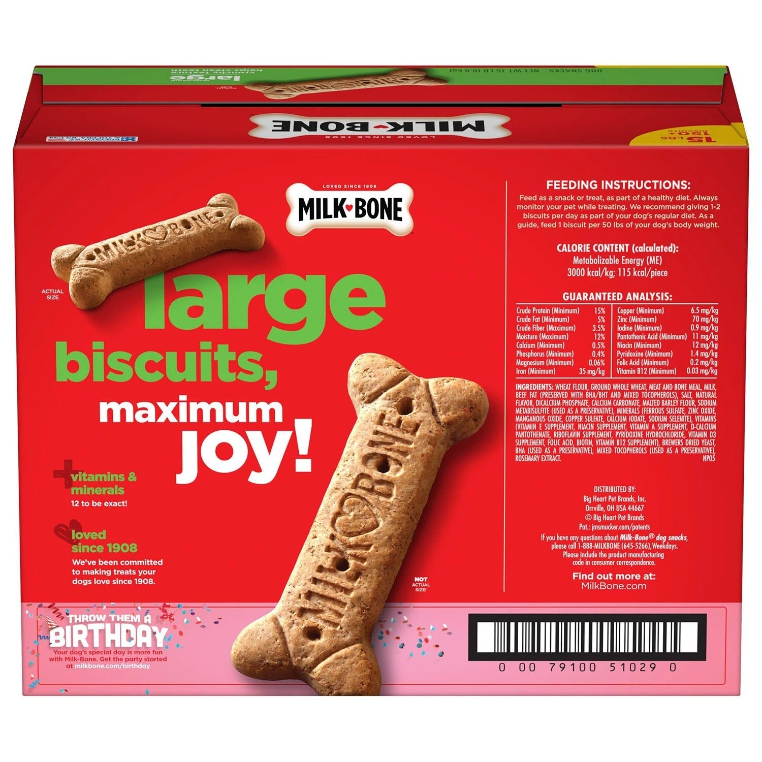 Milk-Bone Original Flavor Large Crunchy Dog Treat Biscuits - 15lb/1pk