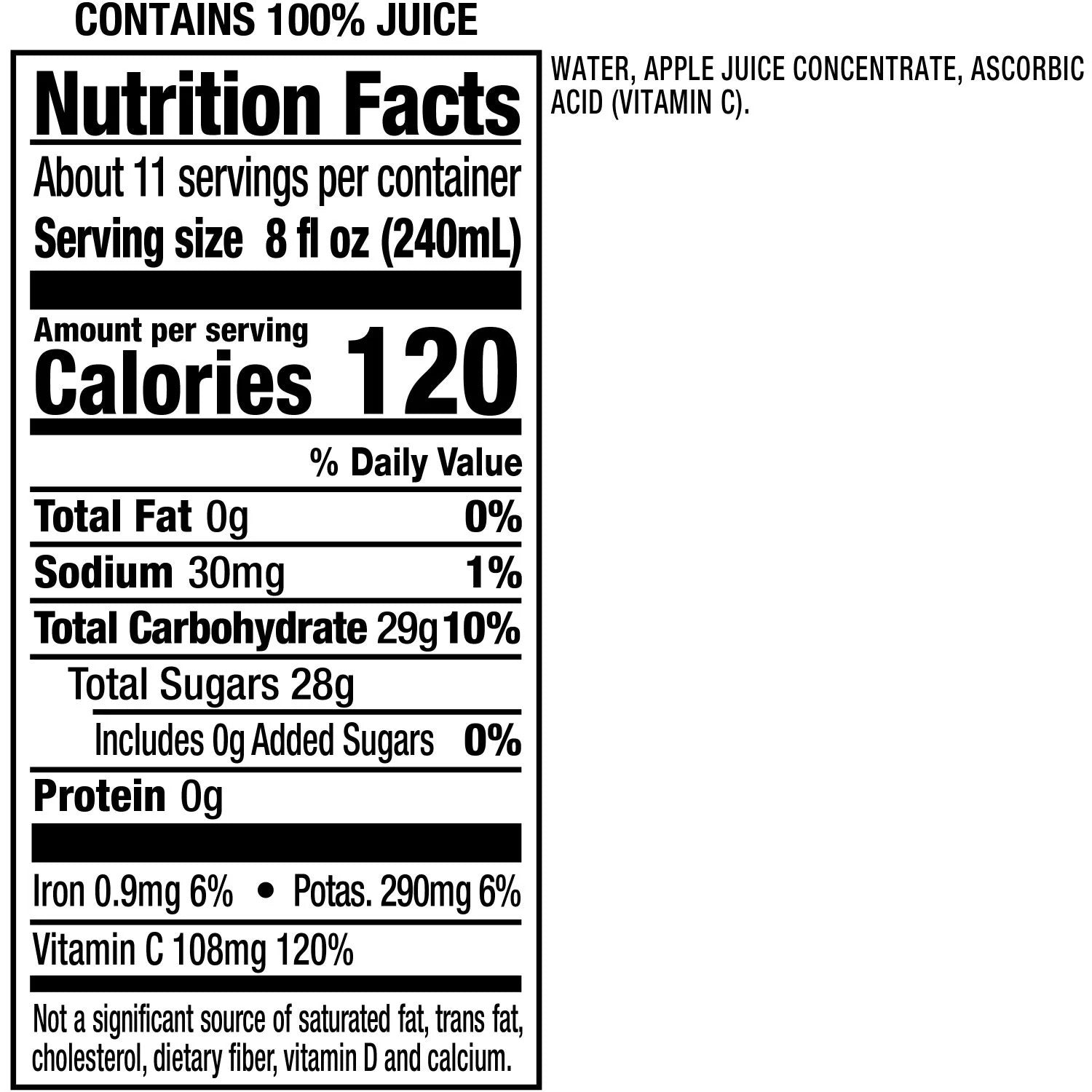Motts 100% Apple Juice - 86oz/2pk