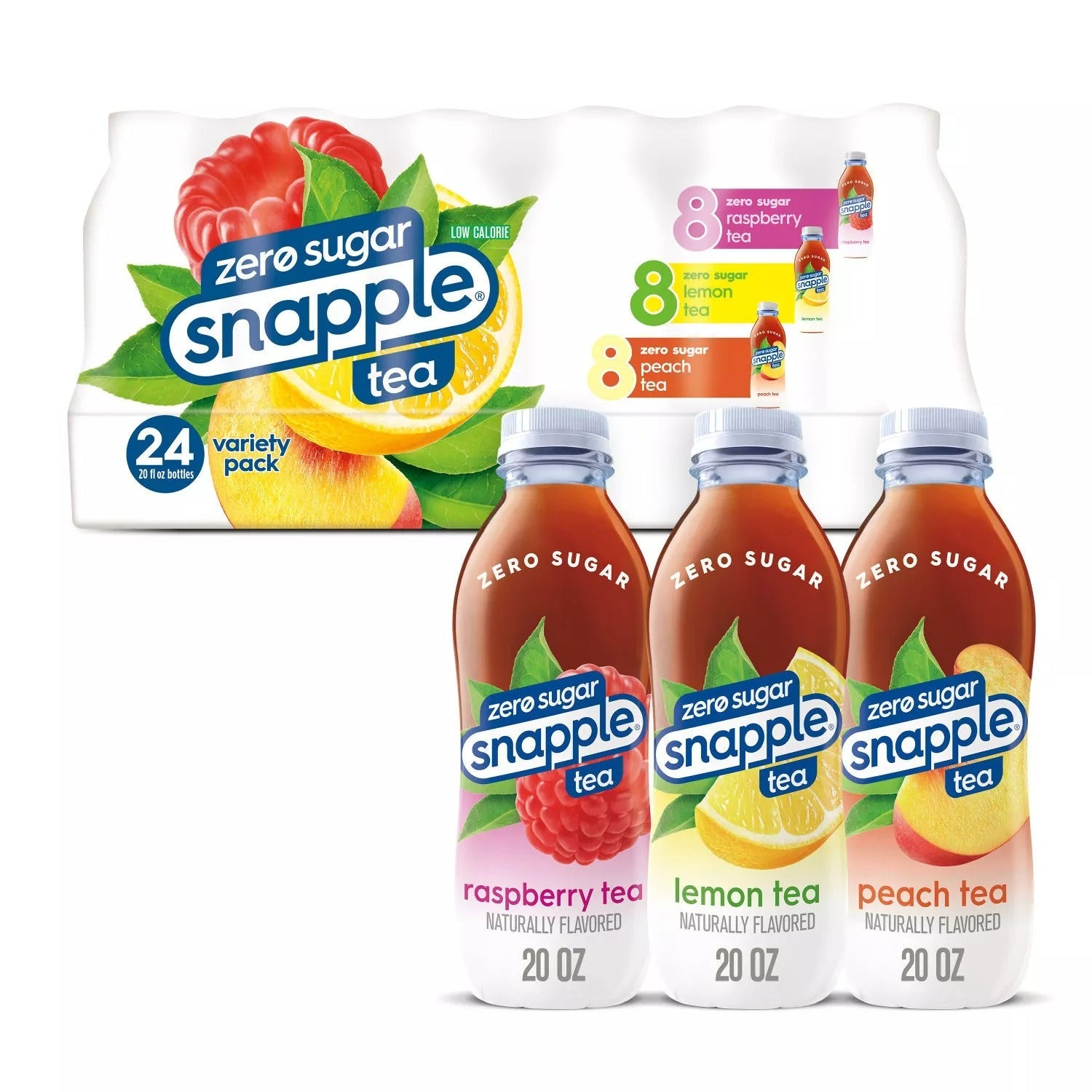 Diet Snapple Tea Three Flavor Variety Pack - 20oz/24pk