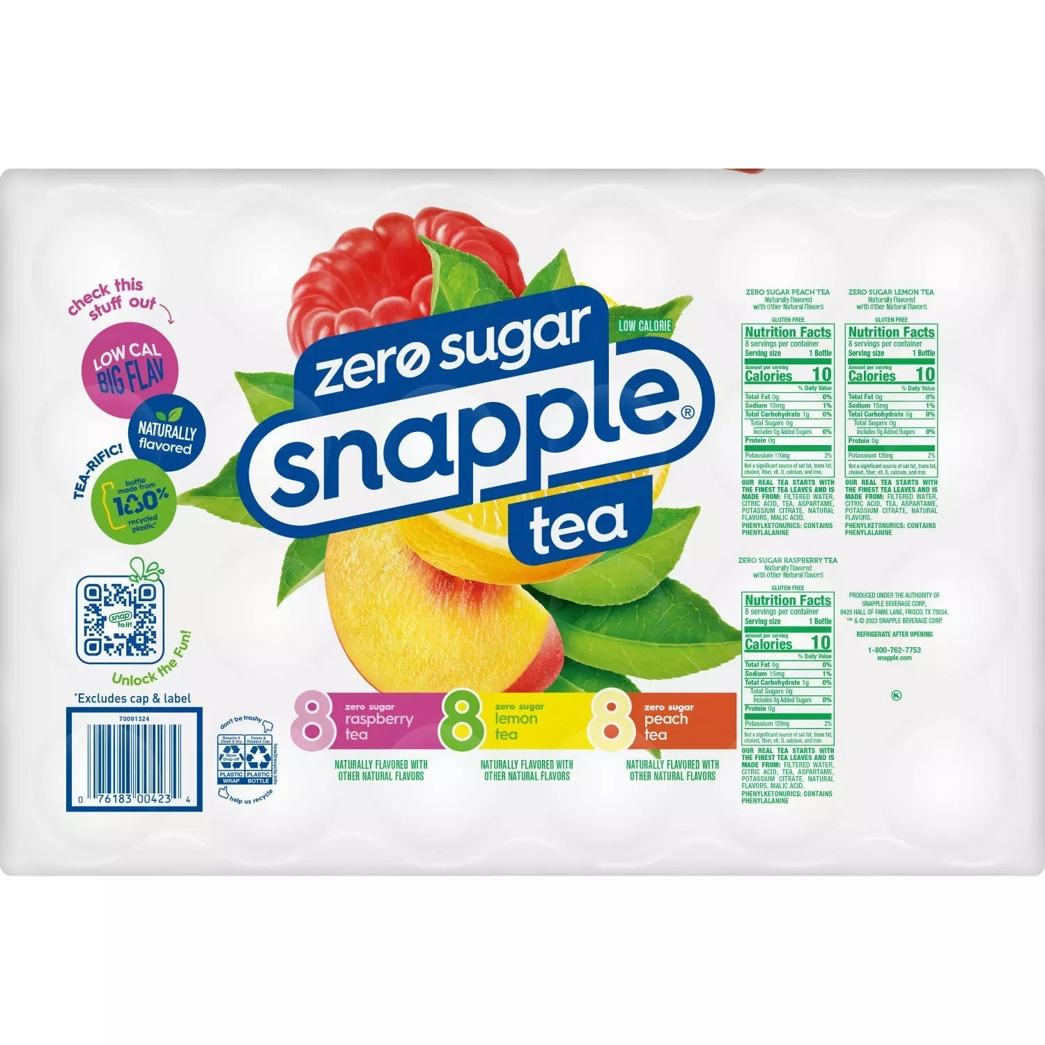 Diet Snapple Tea Three Flavor Variety Pack - 20oz/24pk