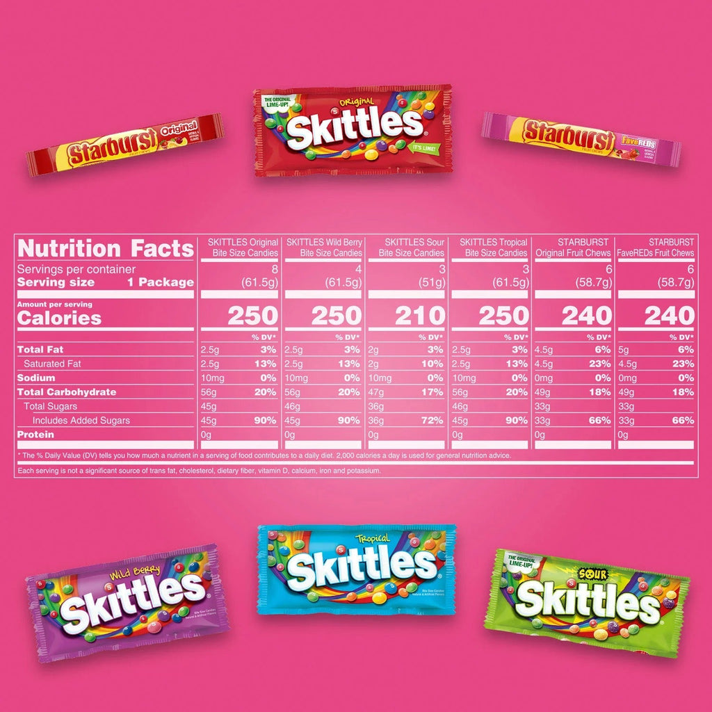 Starburst and Skittles Chewy Candy Variety Box - 62.79oz/30pk