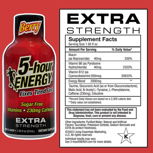 5-Hour Energy Extra StrengthShots BERRY - 1.93oz/24pk