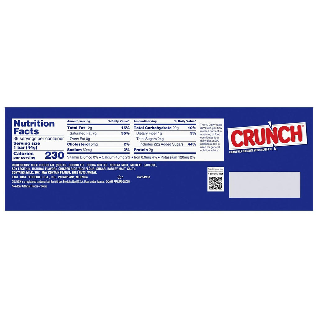 Nestle Crunch Creamy Milk Chocolate Bars - 1.55oz/36pk
