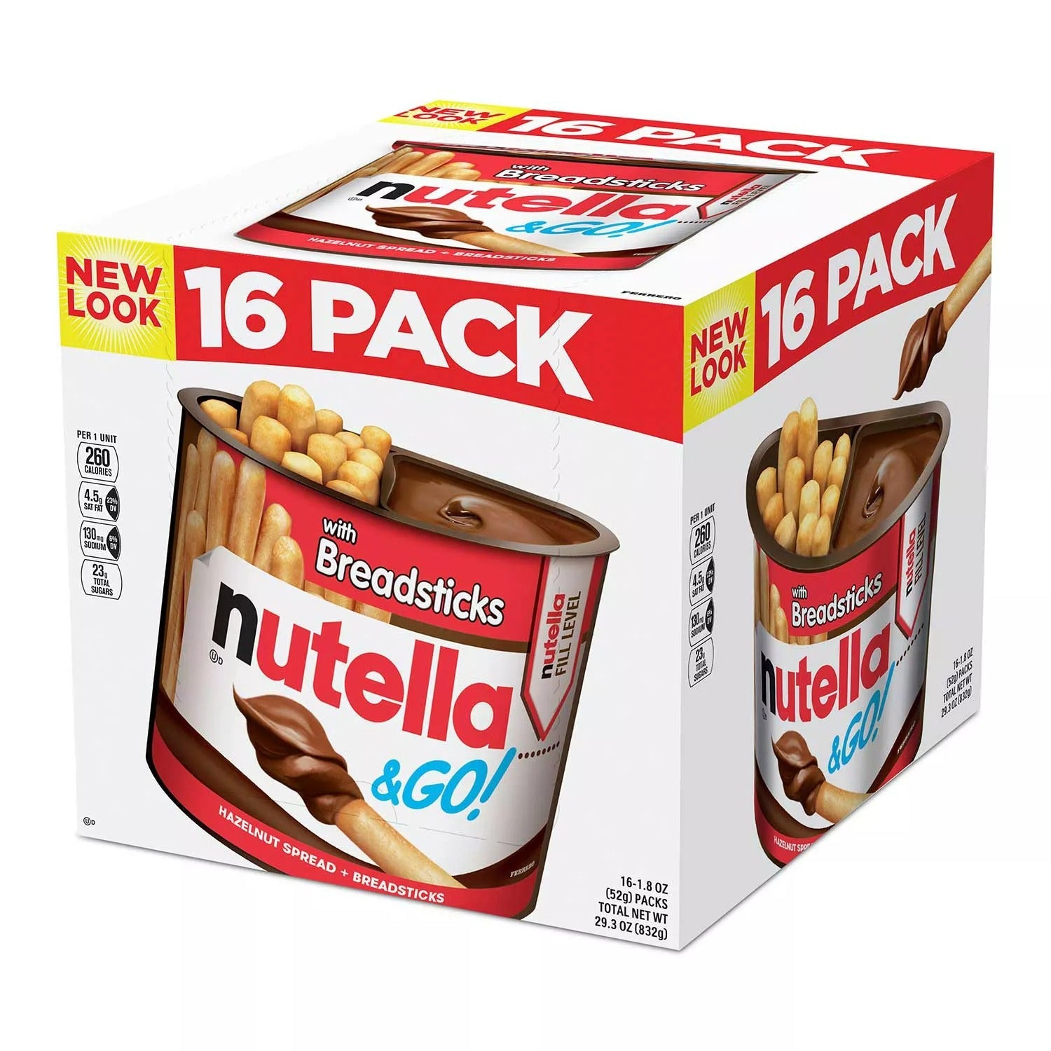 Nutella & GO! Hazelnut and Cocoa Spread + Breadsticks - 1.8oz/16pk