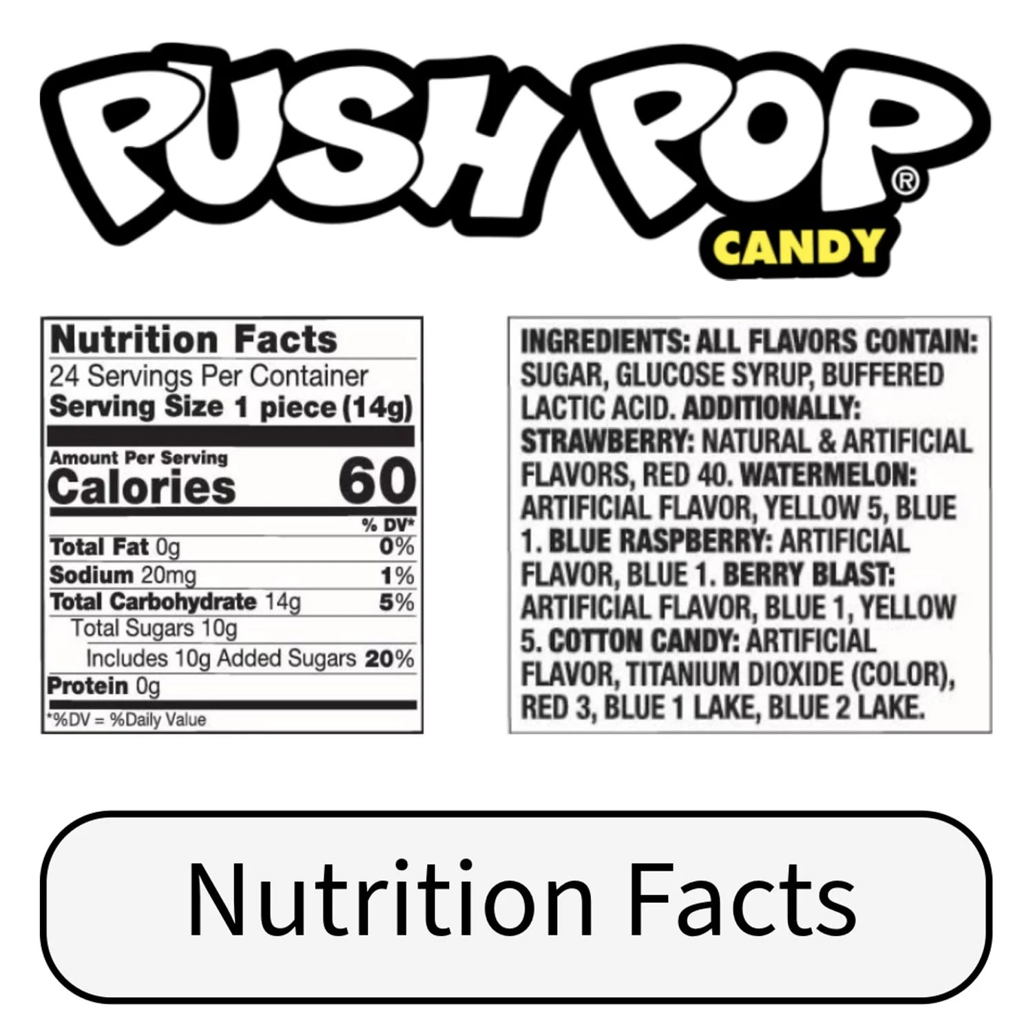 Push Pop Variety Pack Candy - 0.5oz/24pk