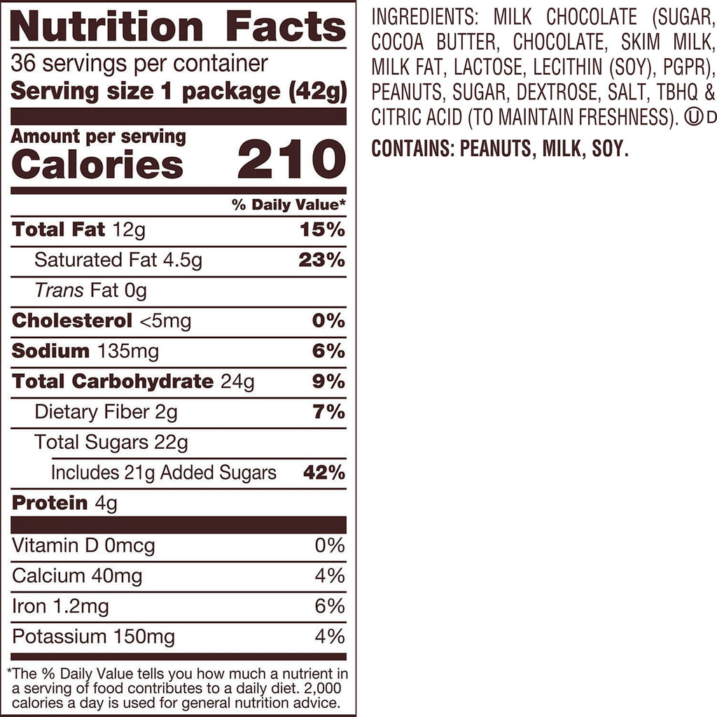 REESES Milk Chocolate Peanut Butter Cups Candy Bulk Packs - 36ct/1pk