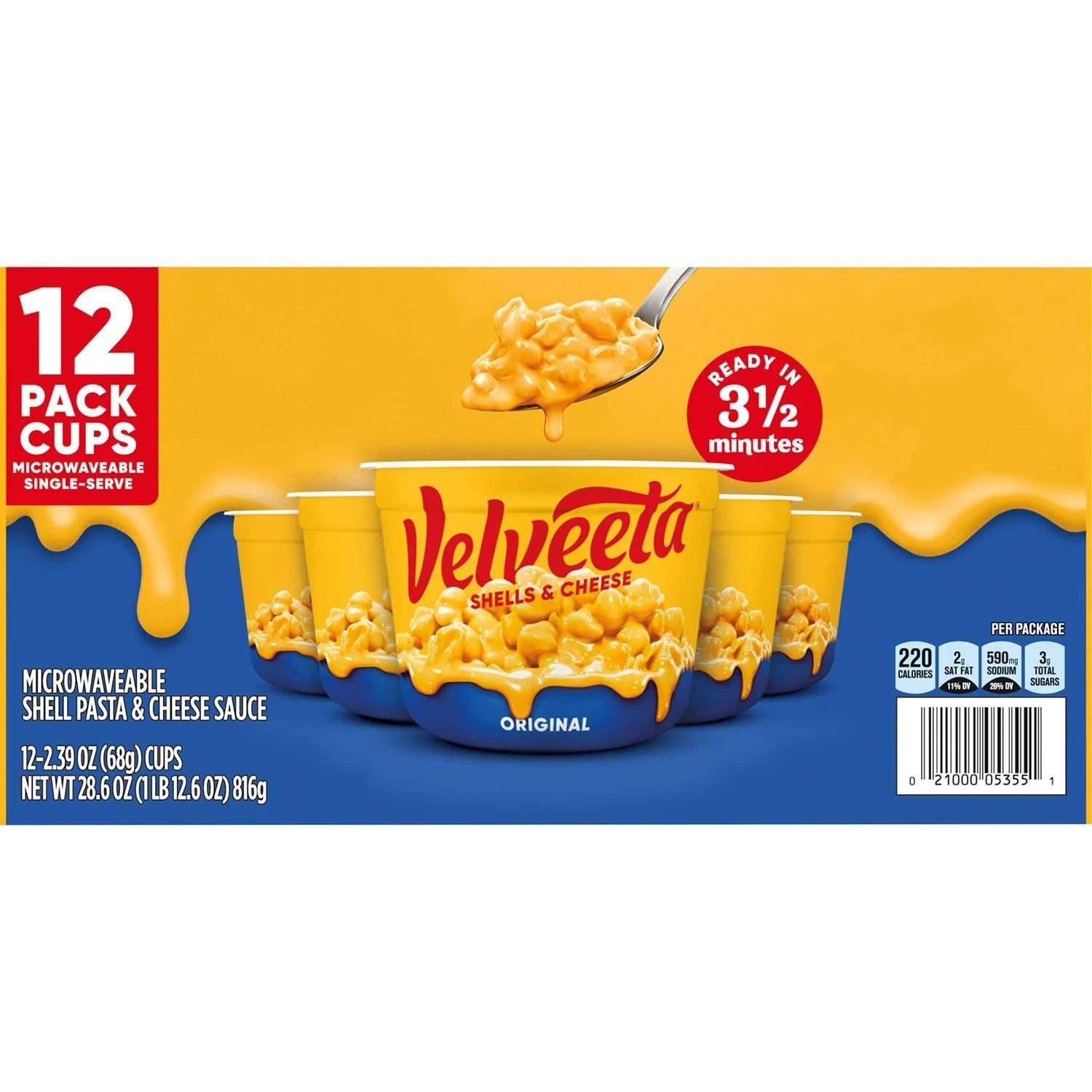 Velveeta Shells and Cheese Original Microwavable Sauce Cups - (12x2.39)oz/1pk