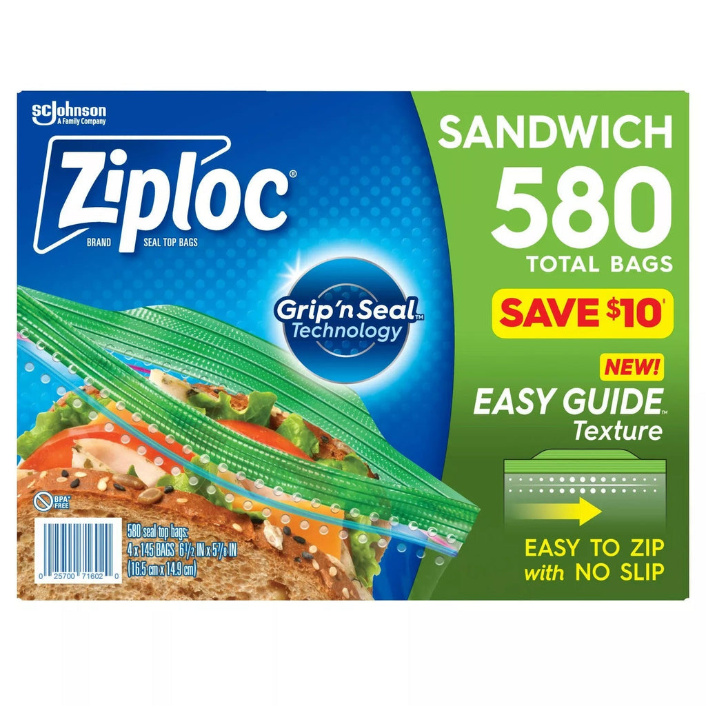 Ziploc Easy Open Tab Sandwich Bags - 580ct/1pk