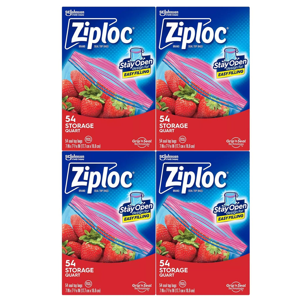 Ziploc Storage Quart Bags with New Stay Open Design - 216ct/1pk