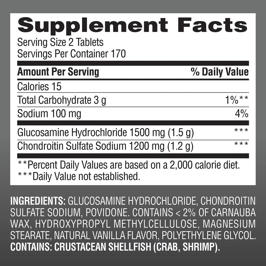 Members Mark Extra Strength Glucosamine HCl and Chondroitin Sulfate Sodium Tablets - 340ct/1pk
