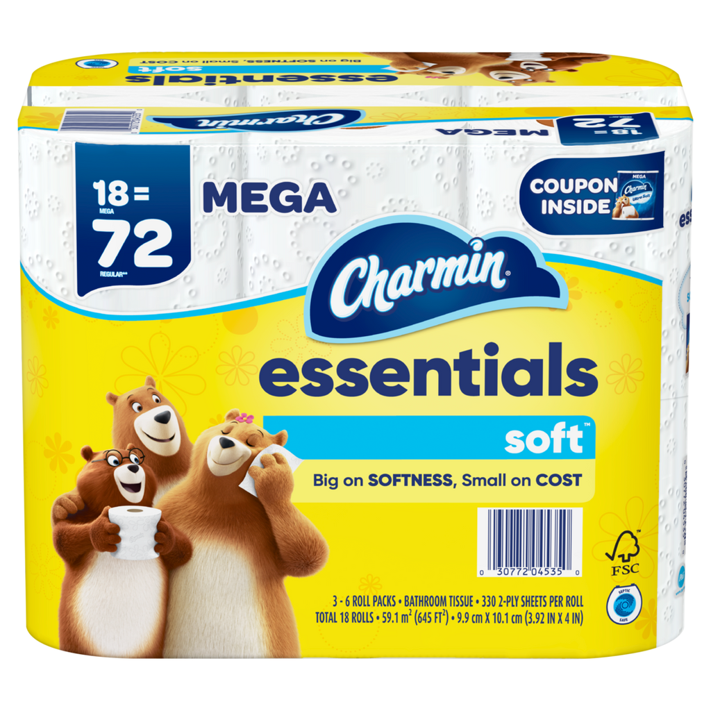 Charmin Essentials Soft Toilet Paper 18 Mega Rolls 330 Sheets Per Roll - 18ct/1pk