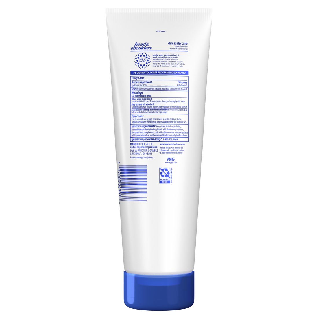 Head And Shoulders Dandruff Conditioner Anti-Dandruff Treatment Dry Scalp Care For Daily Use Paraben Free - 10.9oz/12pk