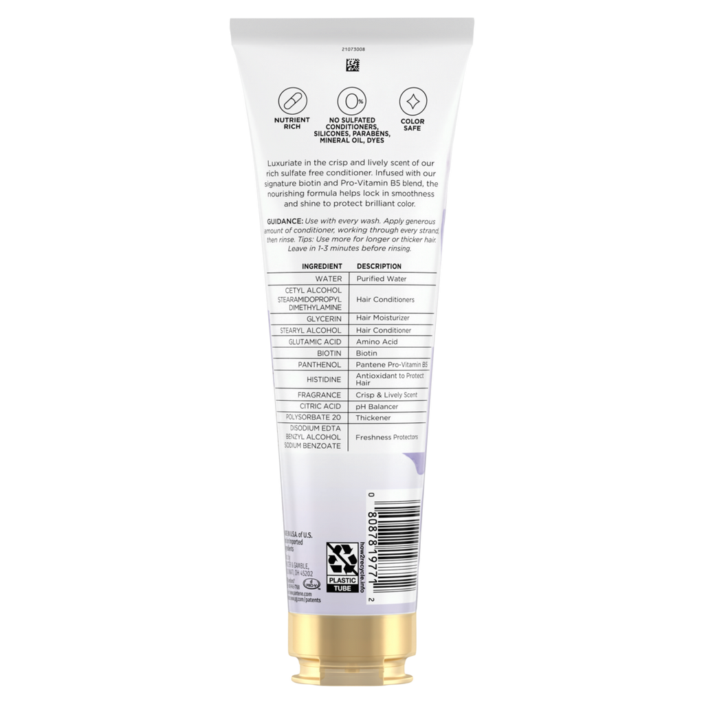 Pantene Nutrient Blends Illuminating Color Care Biotin Sulfate Free Conditioner - 8oz/12pk