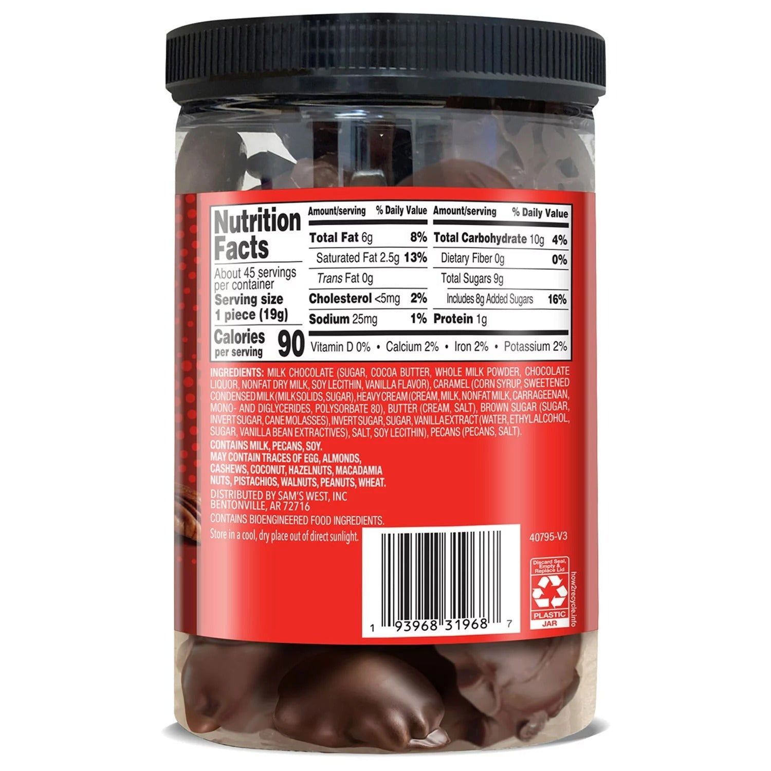 Member's Mark Milk Chocolate Pecan Caramel Clusters - 30.2oz/1pk