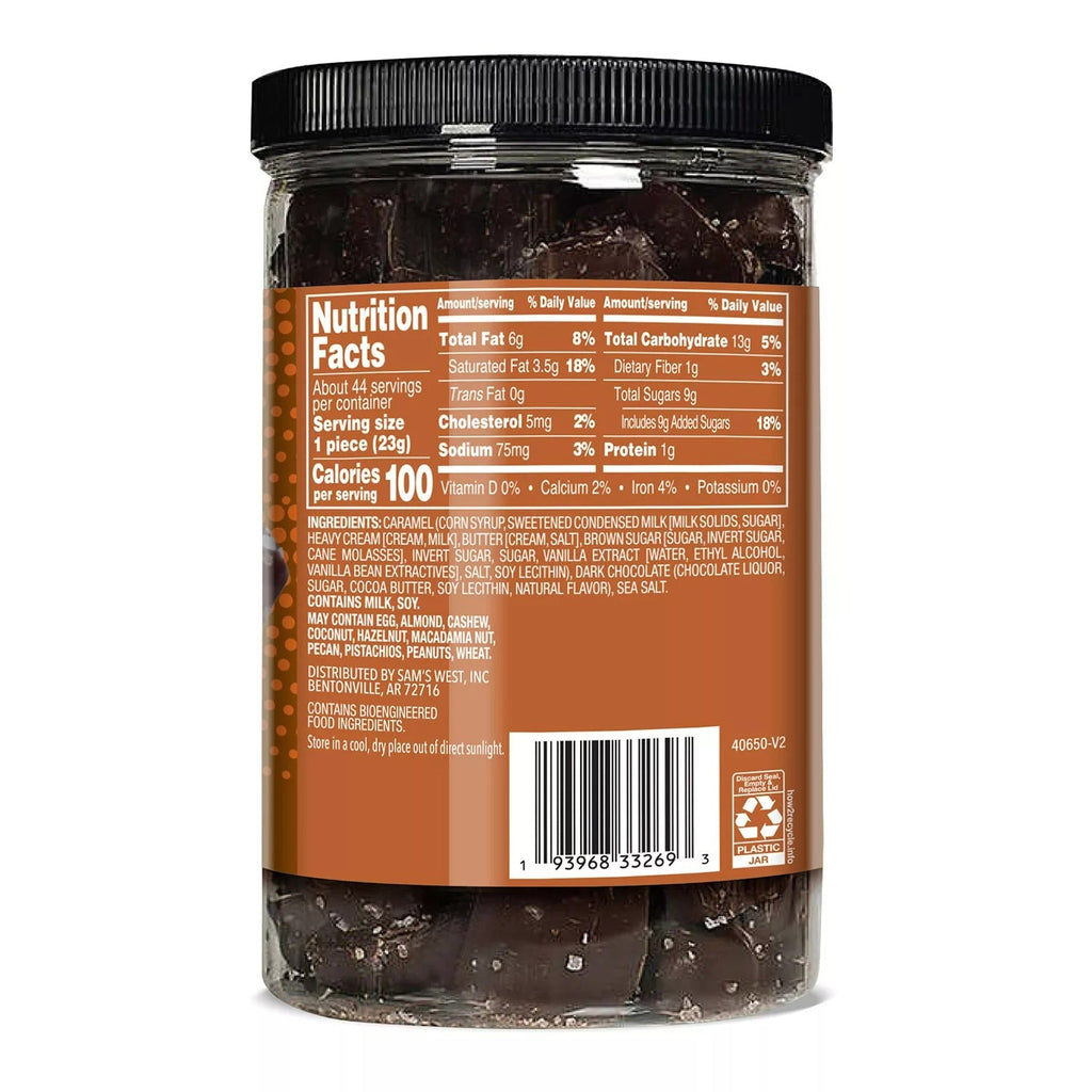 Member's Mark Dark Chocolate Soft Sea Salt Caramels - 36oz/1pk