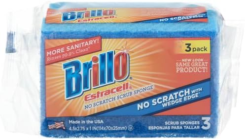 BRILLO ESTRACELL SCRUB SPONGES Brillo Estracell No-Scratch Wedge Edge Scrub Sponge - 3ct/8pk
