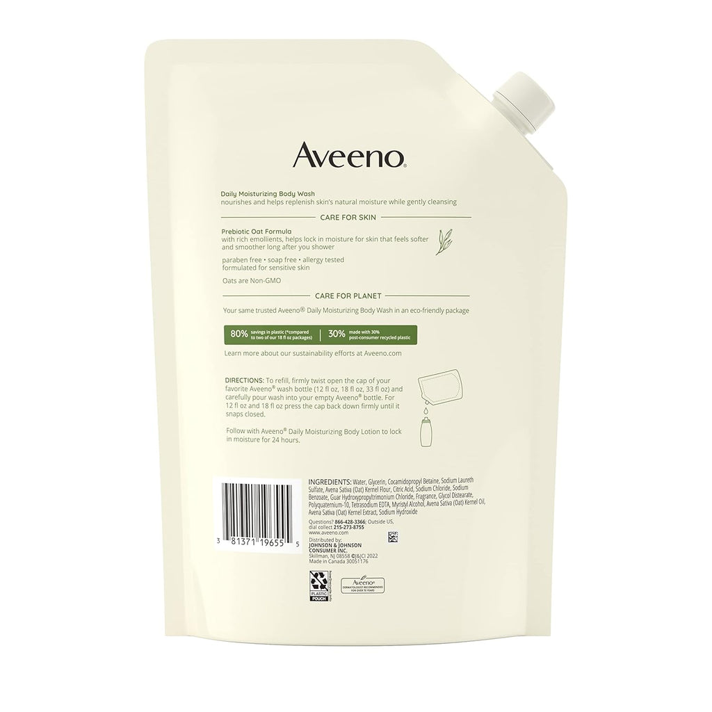 Aveeno Daily Moisturizing Body Wash Dry Skin Lightly Scented Refill - 36oz/3pk