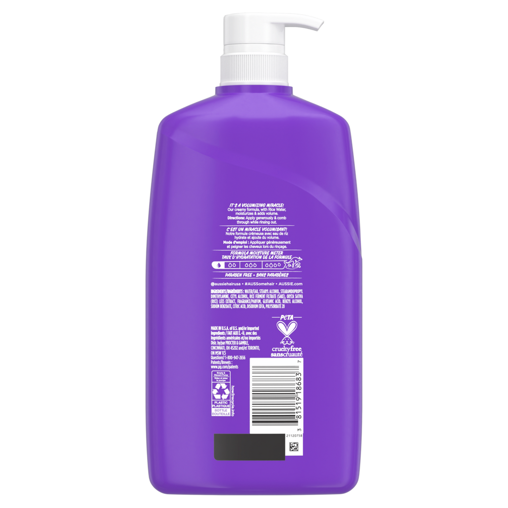 Aussie Miracle Volume Conditioner Paraben-Free Volumizing - 26.2oz/4pk