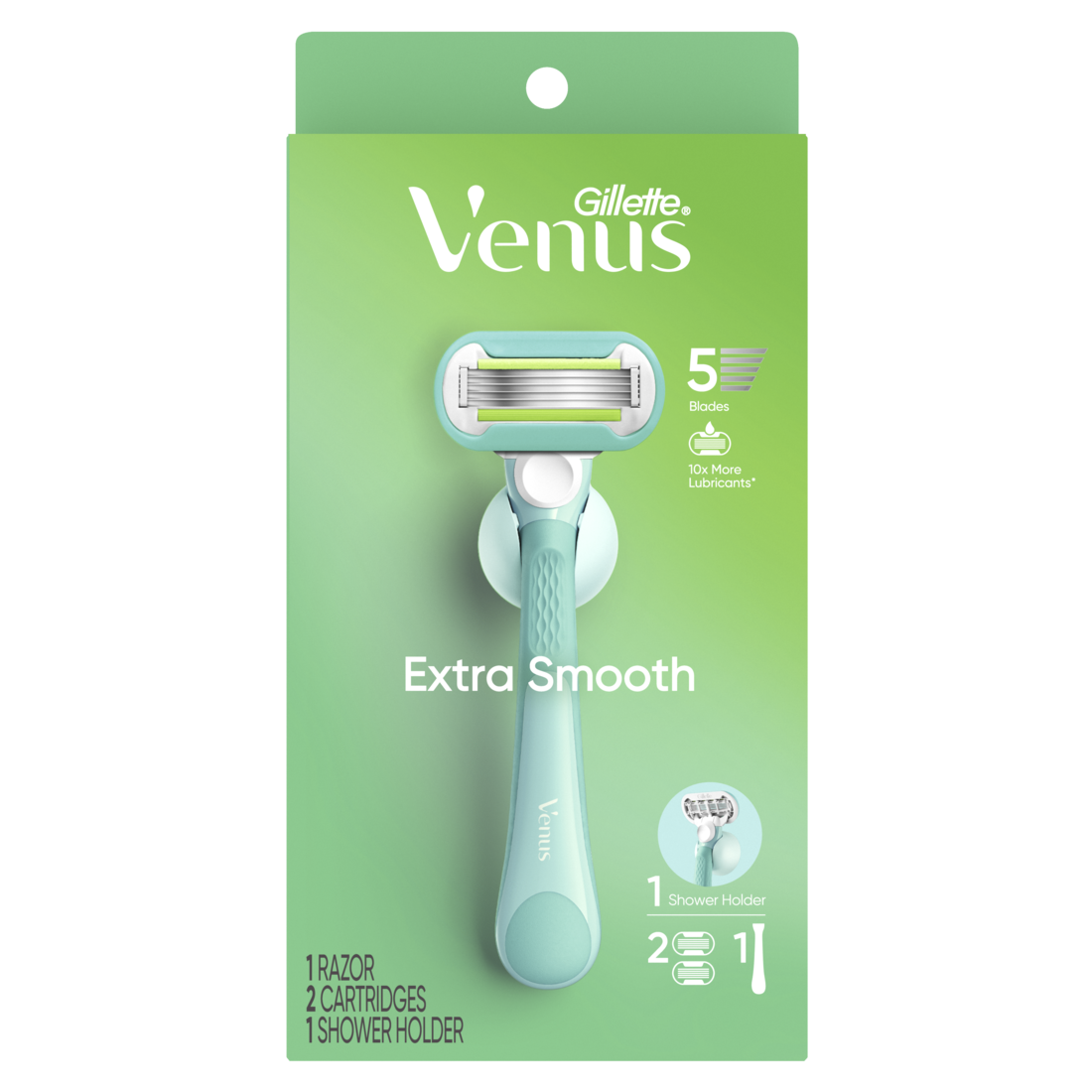 Venus Extra Smooth Women's Razor With Reusable Razor (1 Handle; 2 Razor Blade Refills; 1 Shower Holder) - 1set/36pk