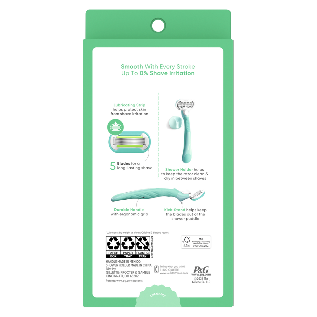 Venus Extra Smooth Women's Razor With Reusable Razor (1 Handle; 2 Razor Blade Refills; 1 Shower Holder) - 1set/36pk