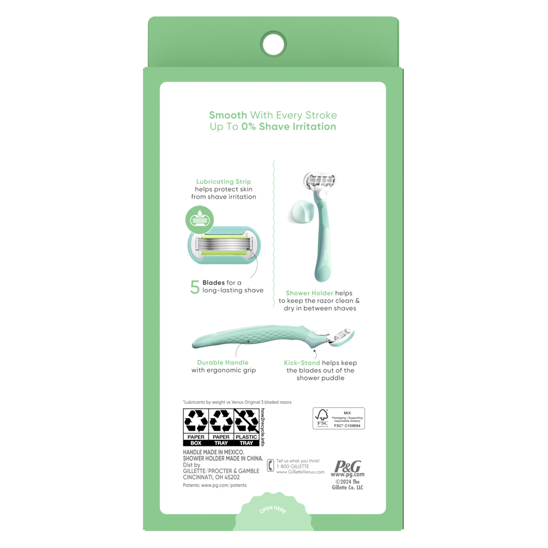 Venus Extra Smooth Women's Razor With Reusable Razor (1 Handle; 2 Razor Blade Refills; 1 Shower Holder) - 1set/36pk