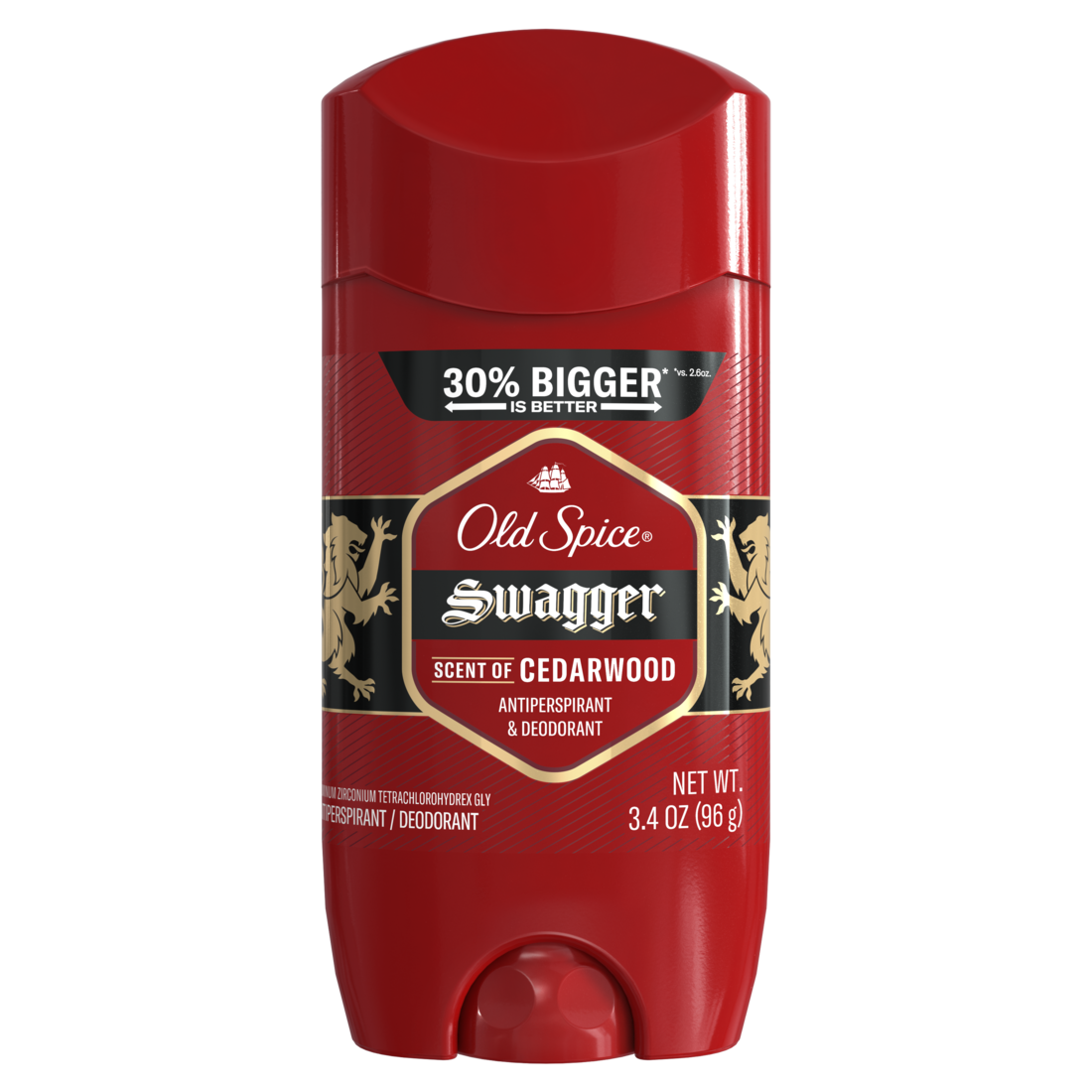 Old Spice Red Collection Deodorant For Men Swagger Scent Antiperspirant Lasting Protection - 3.4oz/12pk