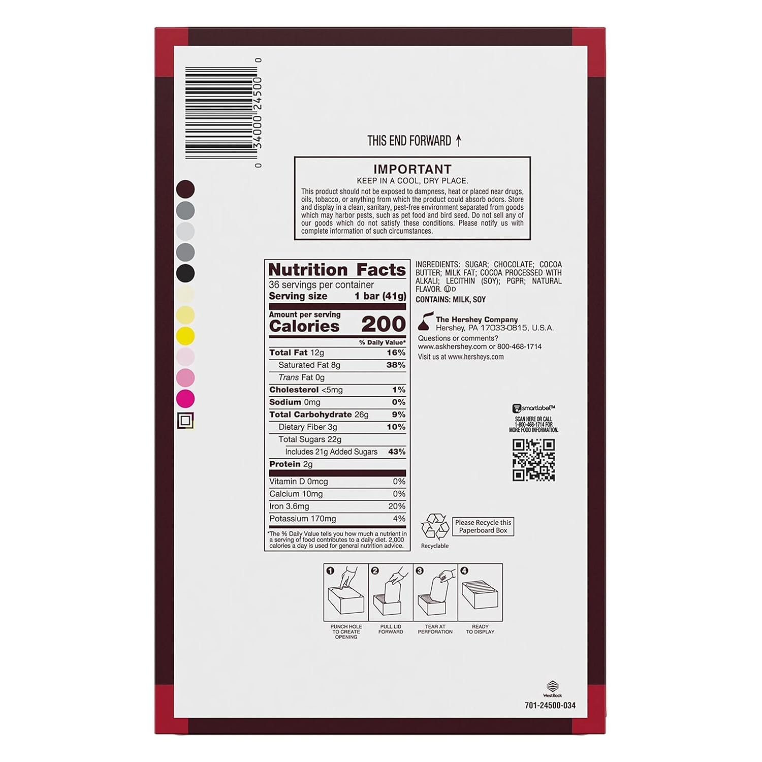Hershey's Special Dark Chocolate - 1.4oz/36ct/12pk