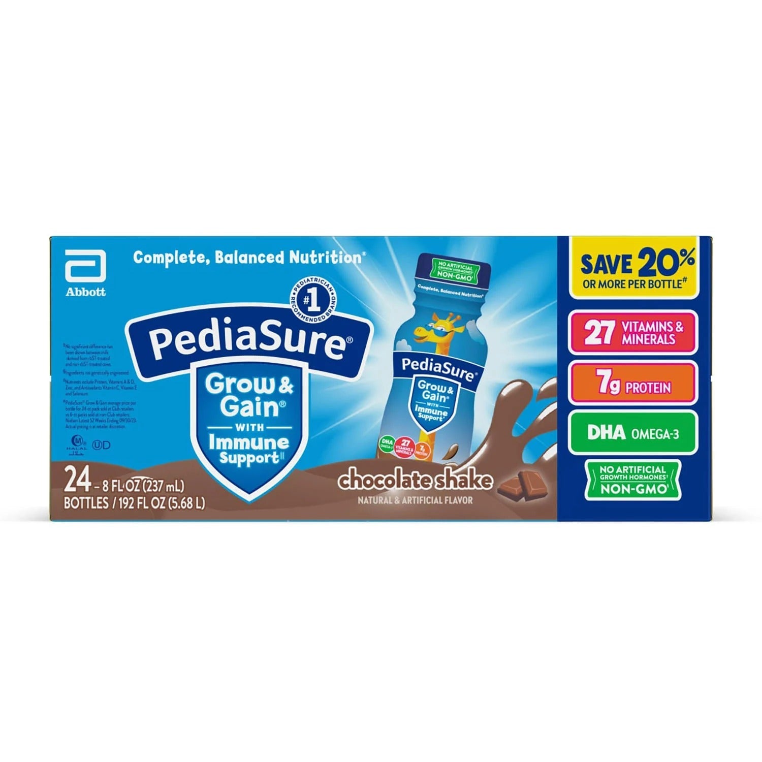 PediaSure Grow and Gain Nutrition Shake for Kids Chocolate - 8oz/24pk