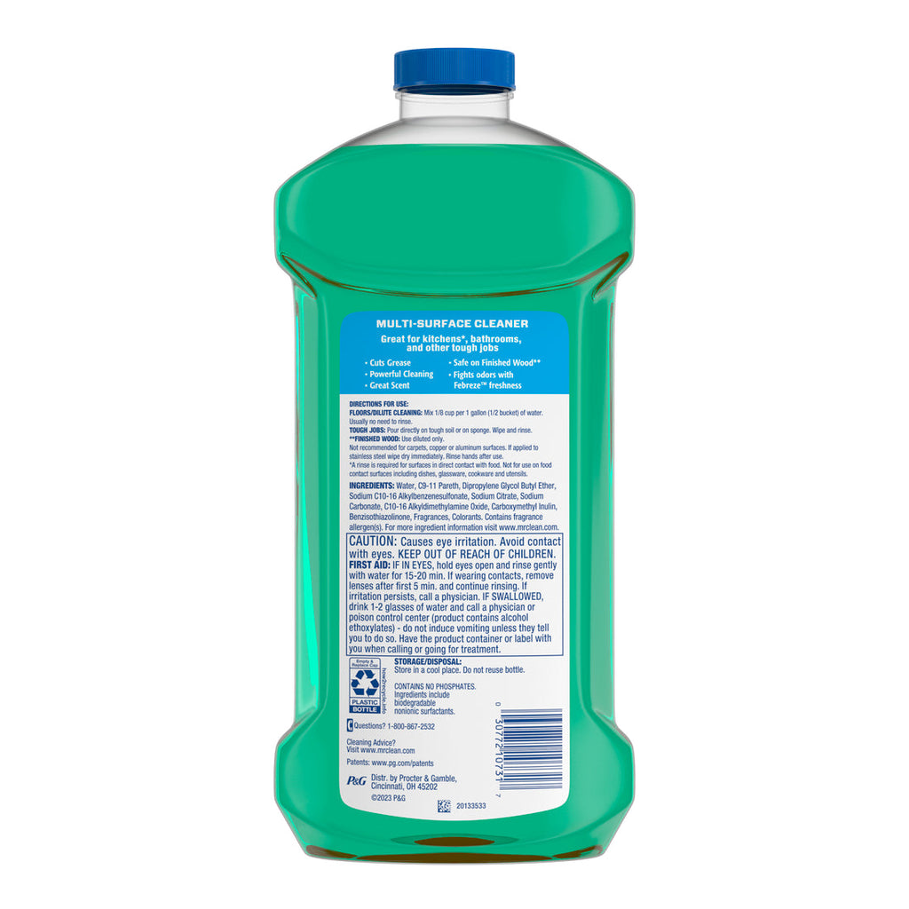 Mr. Clean All Purpose Cleaner  Floor Cleaner For Mopping Cleaning Liquid Meadows & Rain - 41oz/4pk