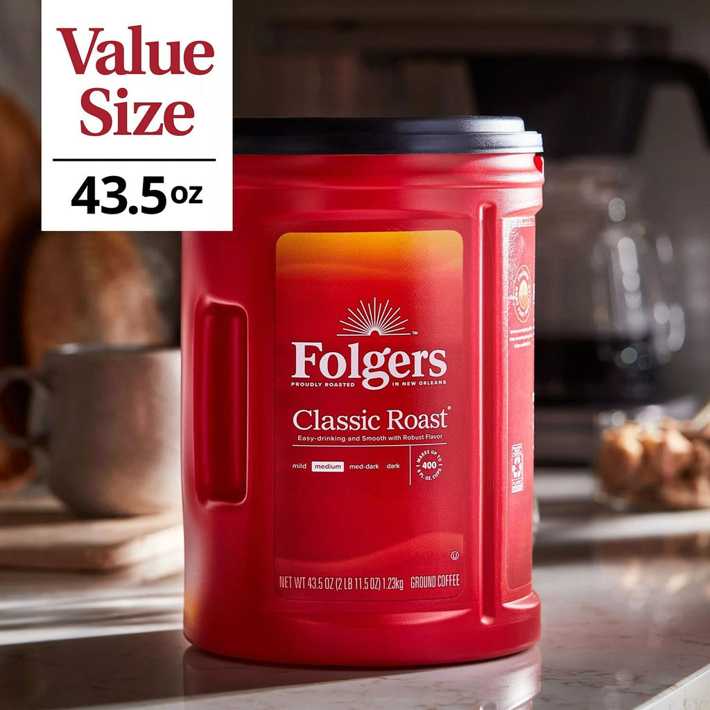 Folgers Classic Medium Roast Ground Coffee - 43.5oz/1pk