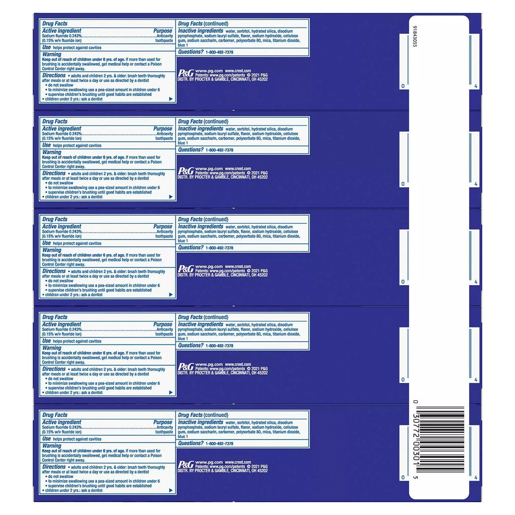 Crest 3D White Vivid Mint Ultra Whitening Toothpaste - (5x5.2)oz/1pk