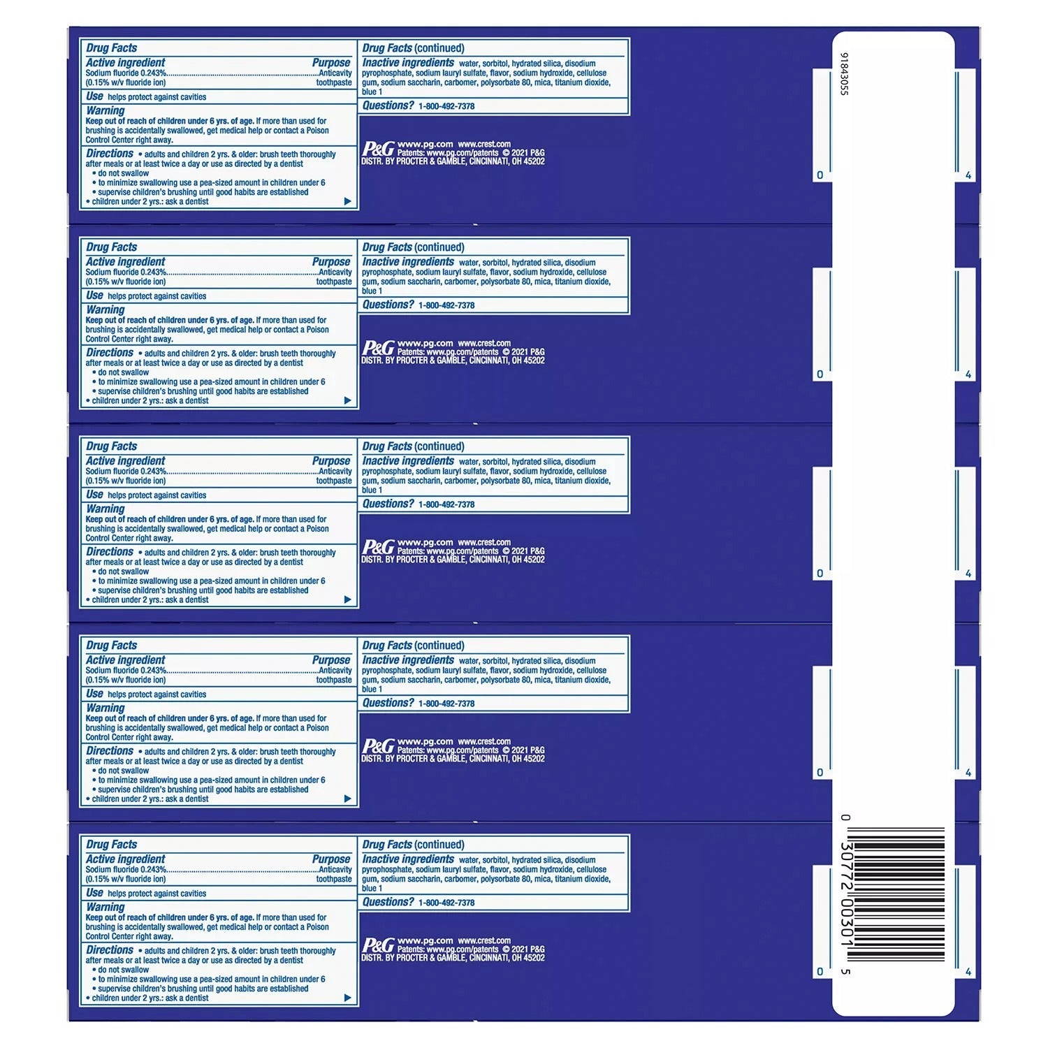 Crest 3D White Vivid Mint Ultra Whitening Toothpaste - (5x5.2)oz/1pk