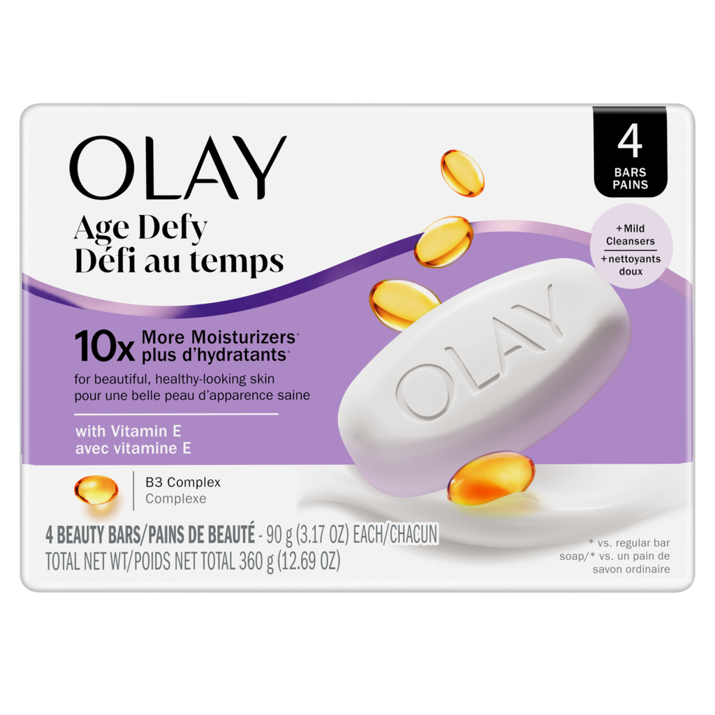 Olay Age Defying Bar Soap  With Vitamin E And Vitamin B3 Complex Beauty Bars - (4x3.17)oz/12pk