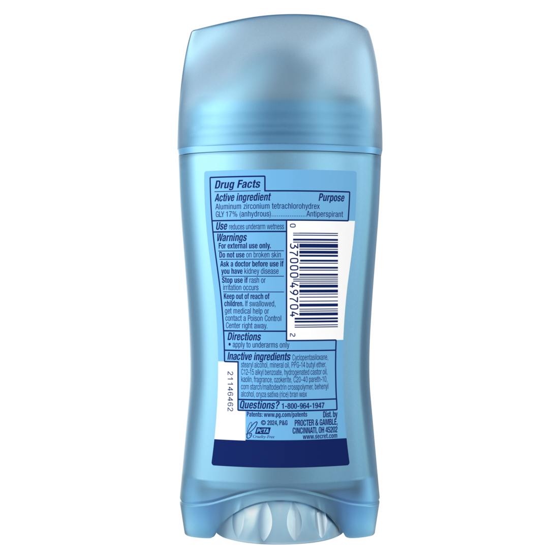 Secret Fresh Invisible Solid Antiperspirant And Deodorant For Women Lavender Scent 2.6 Oz - 2.6oz/12pk