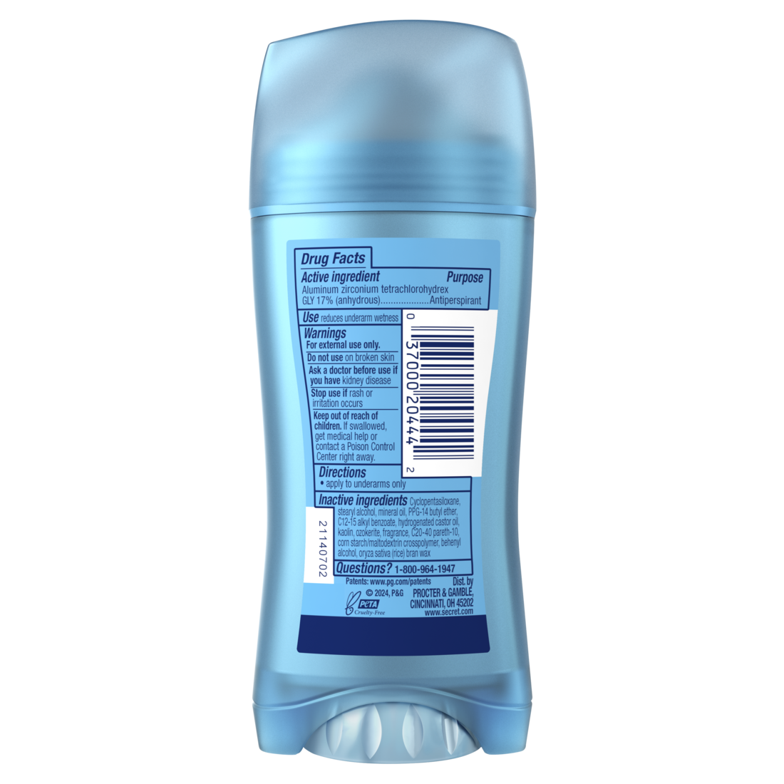 Secret Fresh Invisible Solid Antiperspirant And Deodorant For Women Vanilla Scent - 2.6oz/12pk