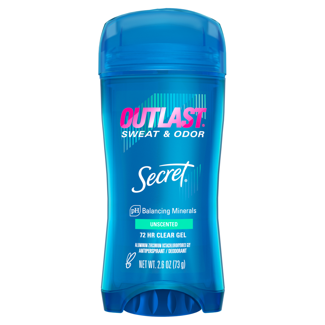 Secret Outlast Clear Gel Antiperspirant Deodorant For Women Unscented - 2.6oz/12pk