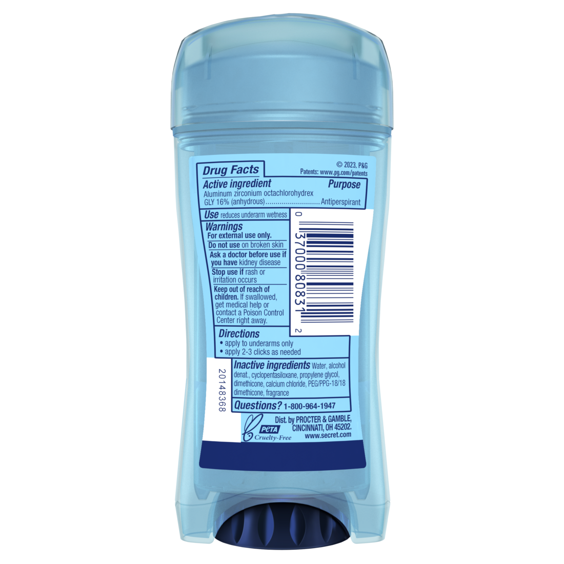 Secret Outlast Clear Gel Antiperspirant Deodorant For Women Unscented - 2.6oz/12pk