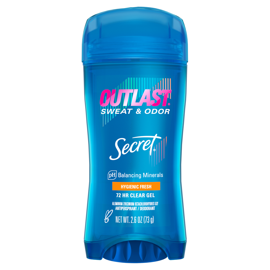 Secret Outlast Clear Gel Antiperspirant Deodorant for Women Hygienic Fresh - 2.6oz/12pk
