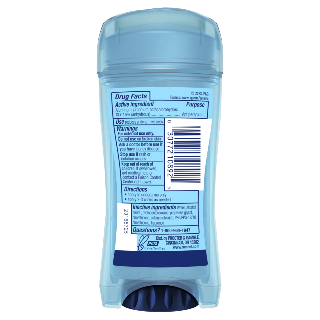 Secret Outlast Clear Gel Antiperspirant Deodorant for Women Hygienic Fresh - 2.6oz/12pk