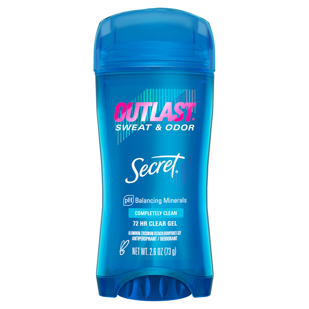 Secret Outlast Clear Gel Antiperspirant Deodorant For Women Completely Clean - 2.6oz/12pk