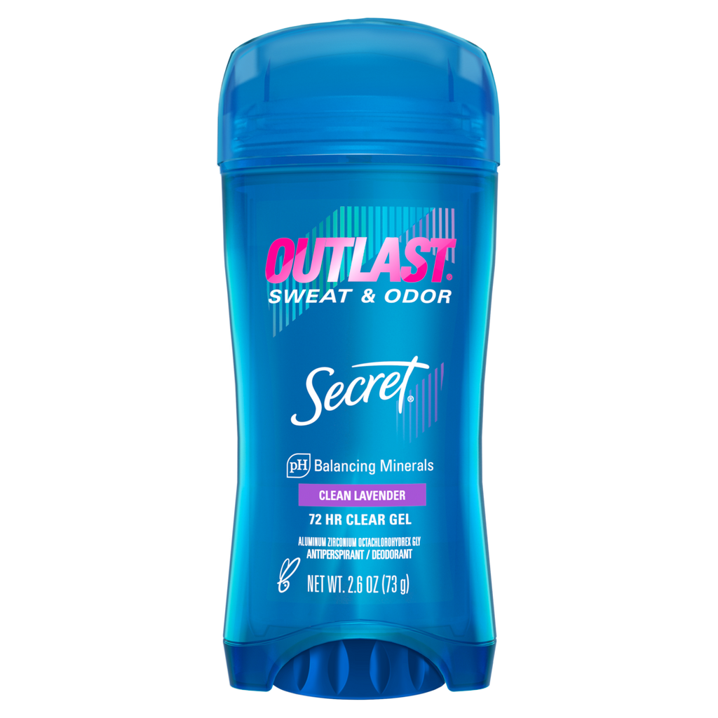 Secret Outlast Clear Gel Antiperspirant Deodorant For Women Clean Lavendar - 2.6oz/12pk