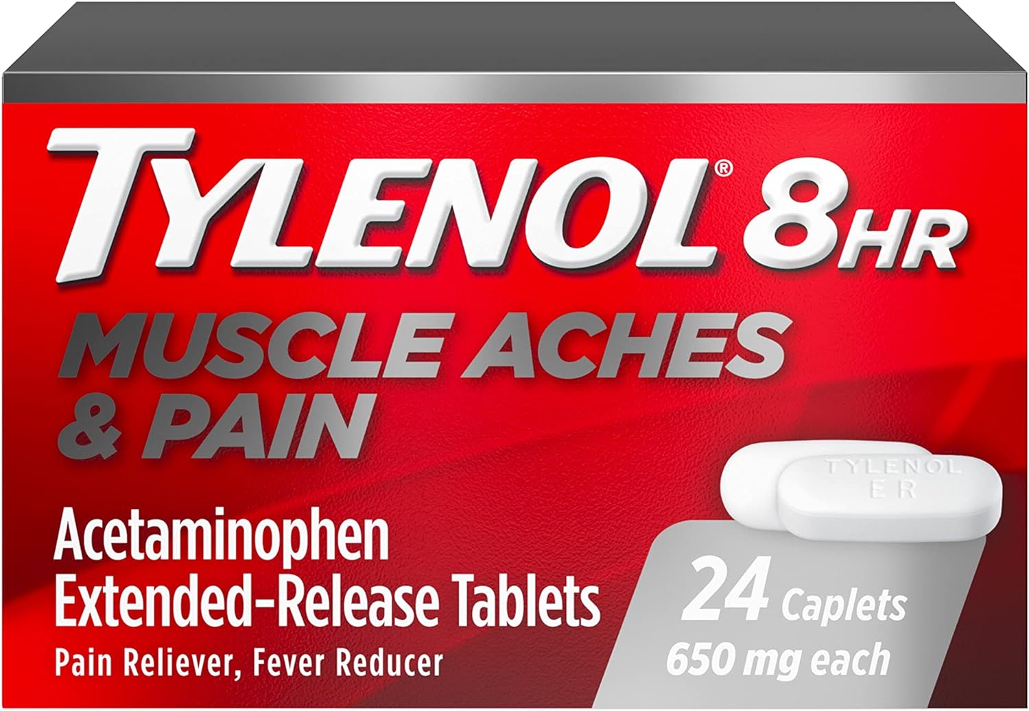 Tylenol 8 Hr Muscle Aches & Pain Pain Reliever Fever Reducer Caplets - 24ct/6pk