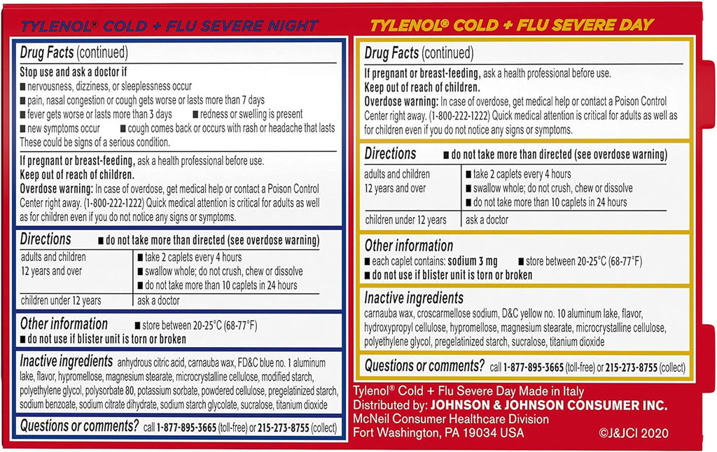 Tylenol Cold + Flu Severe Day Night Caplets - 24ct/6pk