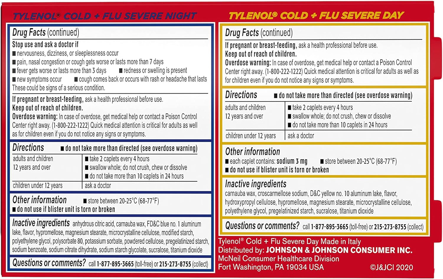 Tylenol Cold + Flu Severe Day Night Caplets - 24ct/6pk