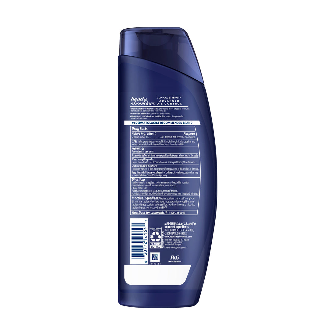 Head & Shoulders Clinical Strength Advanced Oil Control Shampoo For Stubborn Dandruff - 13.5oz/6pk