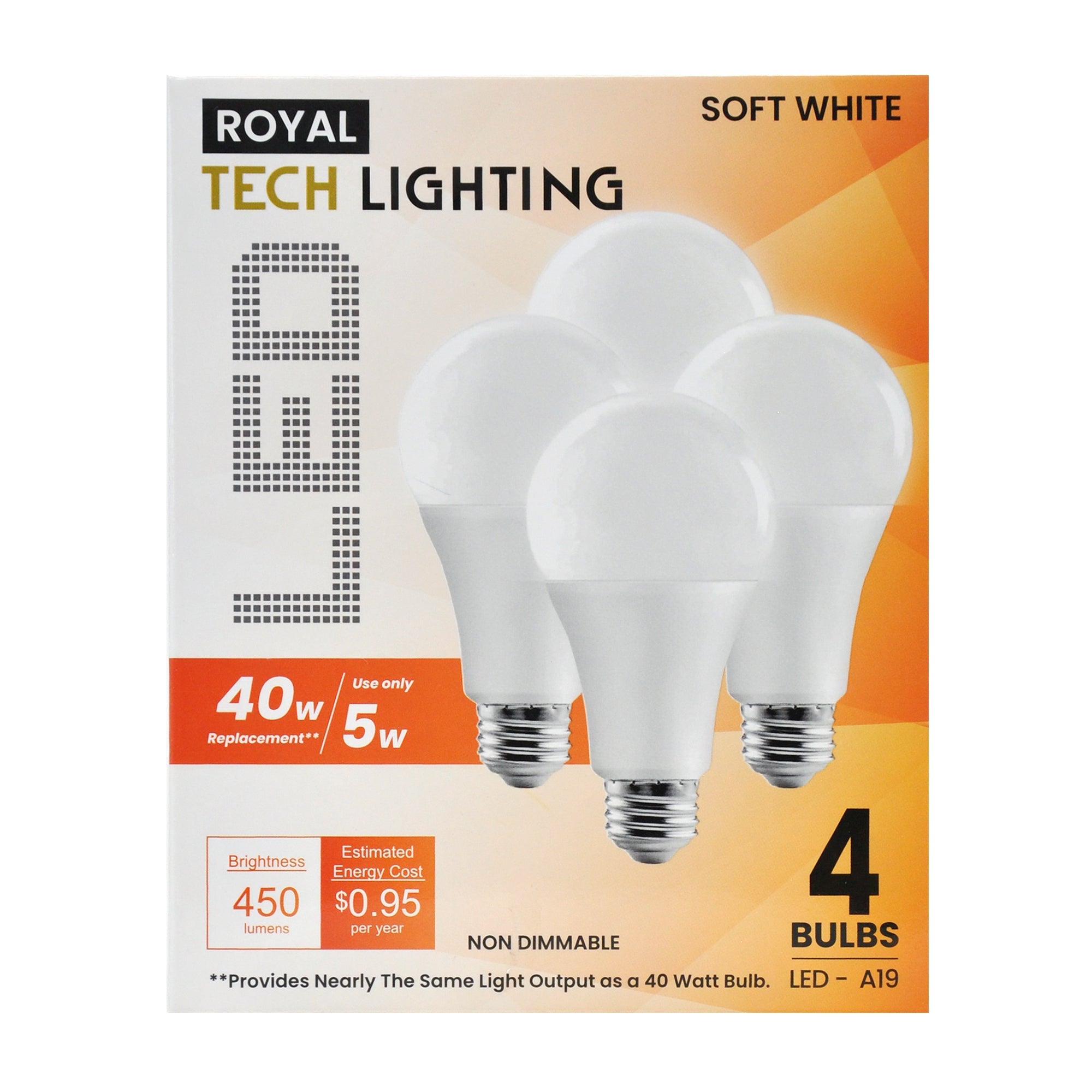 Royal Tech Lightning LED Soft White 5.5W (40W replacement) - 4ct/12pk