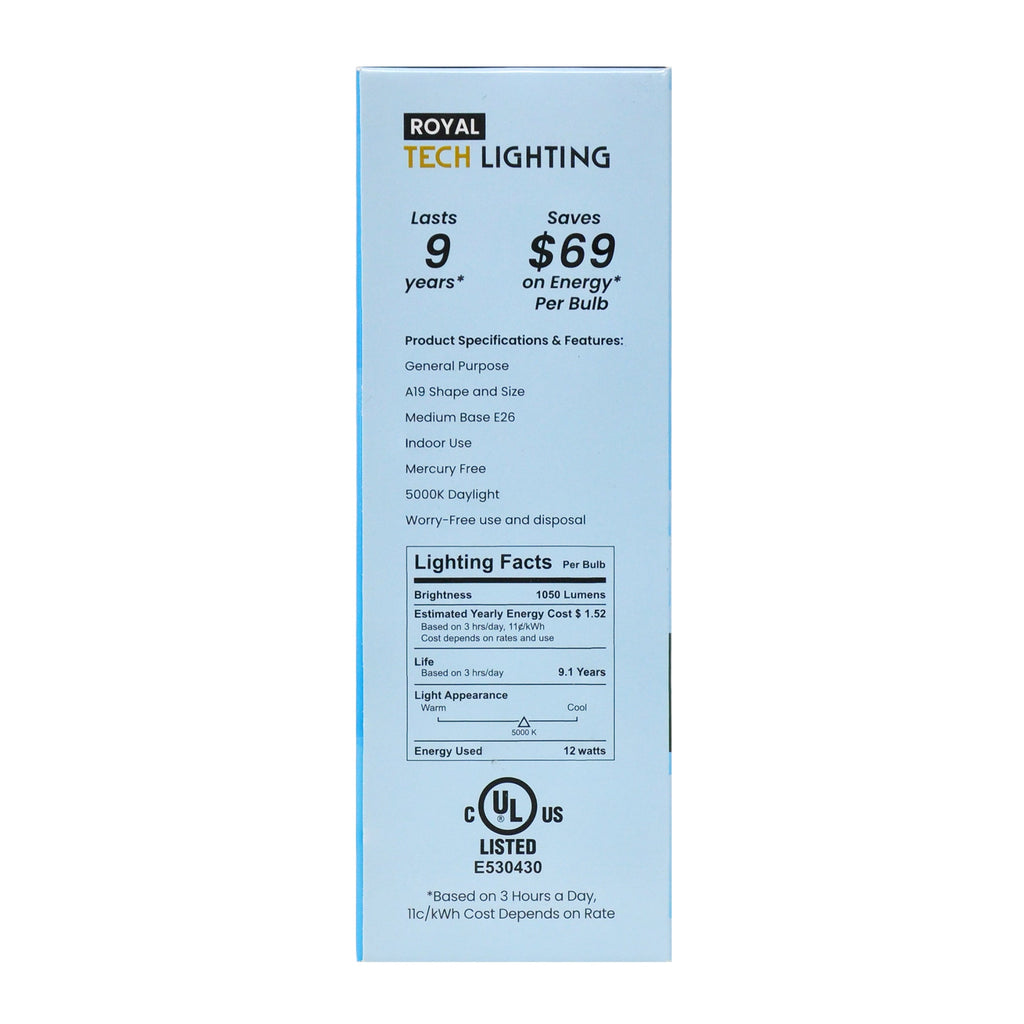Royal Tech Lightning LED Daylight 12.5W (75W replacement) - 4ct/12pk