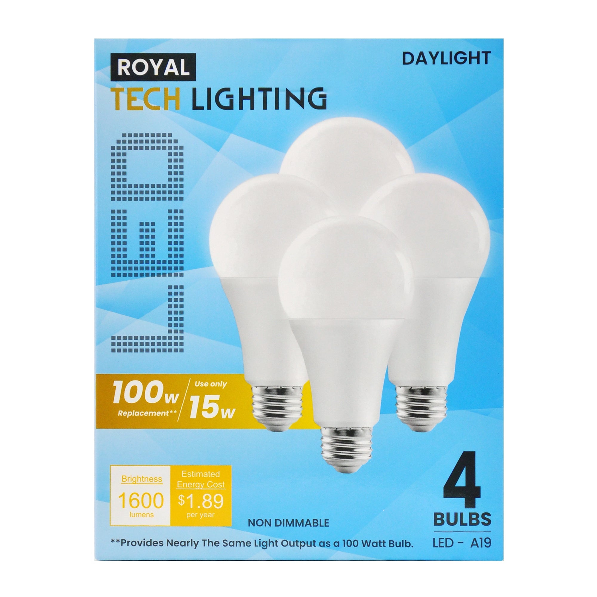 Royal Tech Lightning LED Daylight 15W (100W replacement) - 4ct/12pk